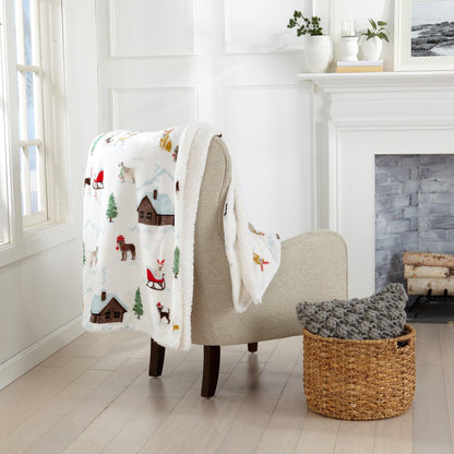 Eve Collection Holiday Velvet Plush Sherpa Throw Blanket, 50 x 60 – view 6