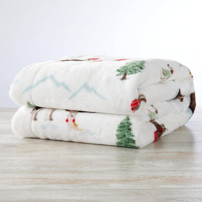 Eve Collection Holiday Velvet Plush Sherpa Throw Blanket, 50 x 60 – view 8