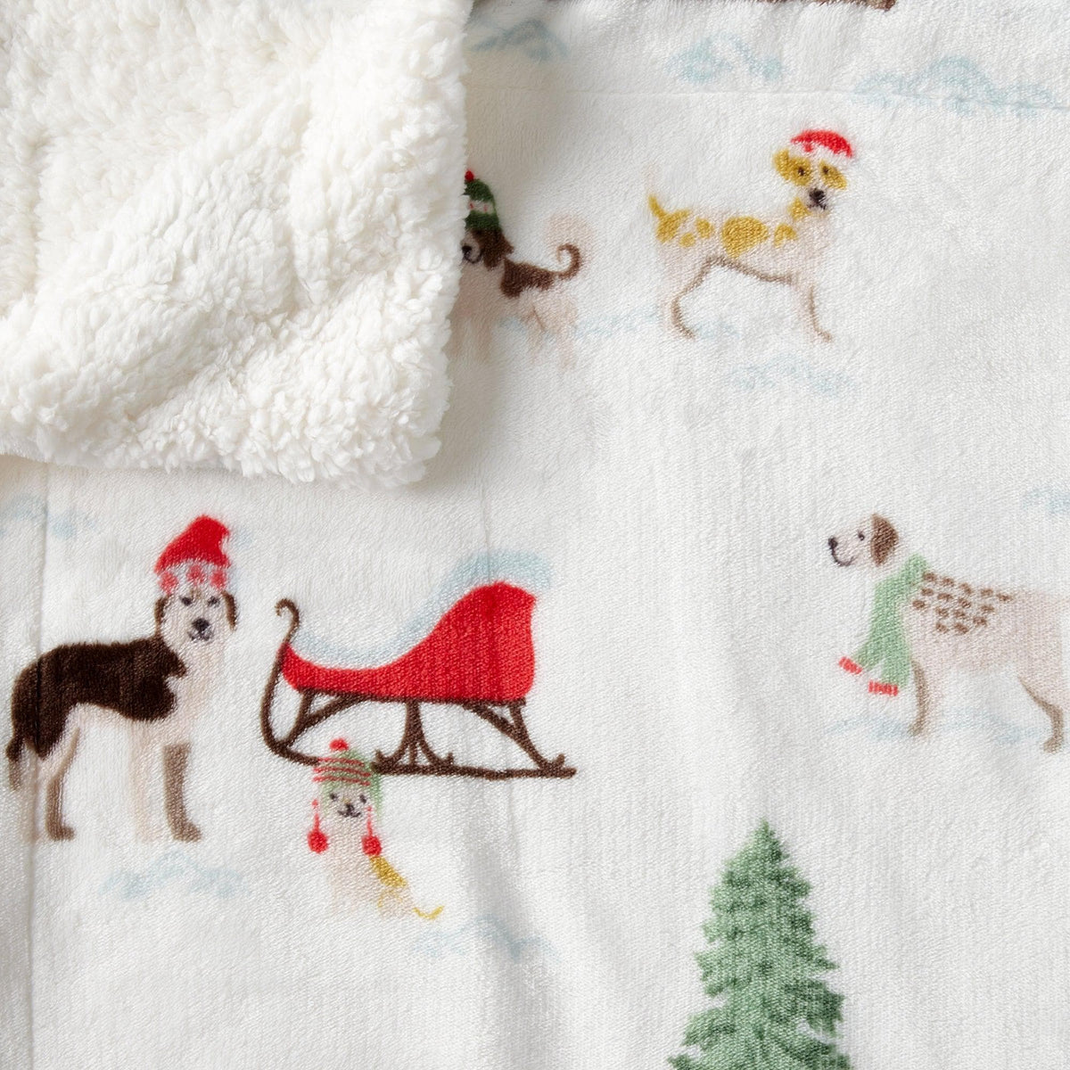 Eve Collection Holiday Velvet Plush Sherpa Throw Blanket, 50 x 60 – view 9