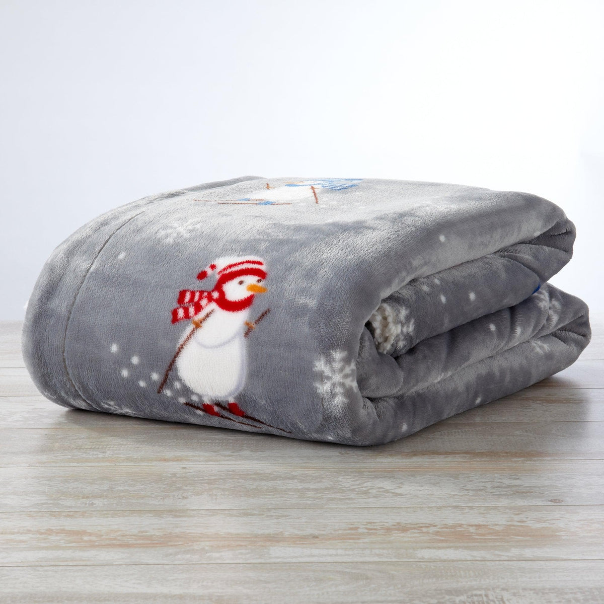 Eve Collection Holiday Velvet Plush Sherpa Throw Blanket, 50 x 60 – view 2