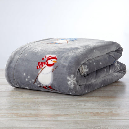 Eve Collection Holiday Velvet Plush Sherpa Throw Blanket, 50 x 60 – view 2
