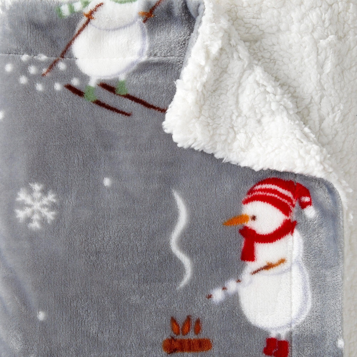 Eve Collection Holiday Velvet Plush Sherpa Throw Blanket, 50 x 60 – view 4