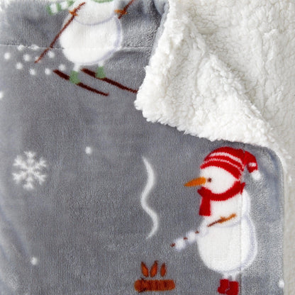 Eve Collection Holiday Velvet Plush Sherpa Throw Blanket, 50 x 60 – view 4