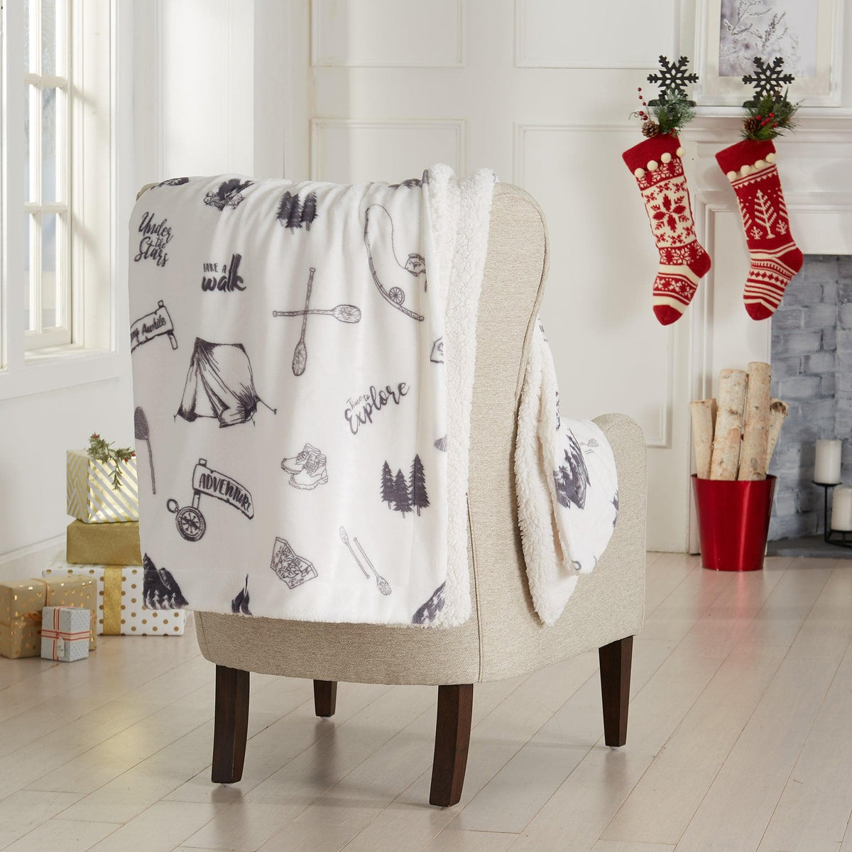 Hudson Collection Velvet Plush Sherpa Throw Blanket, 50 x 60 – view 27