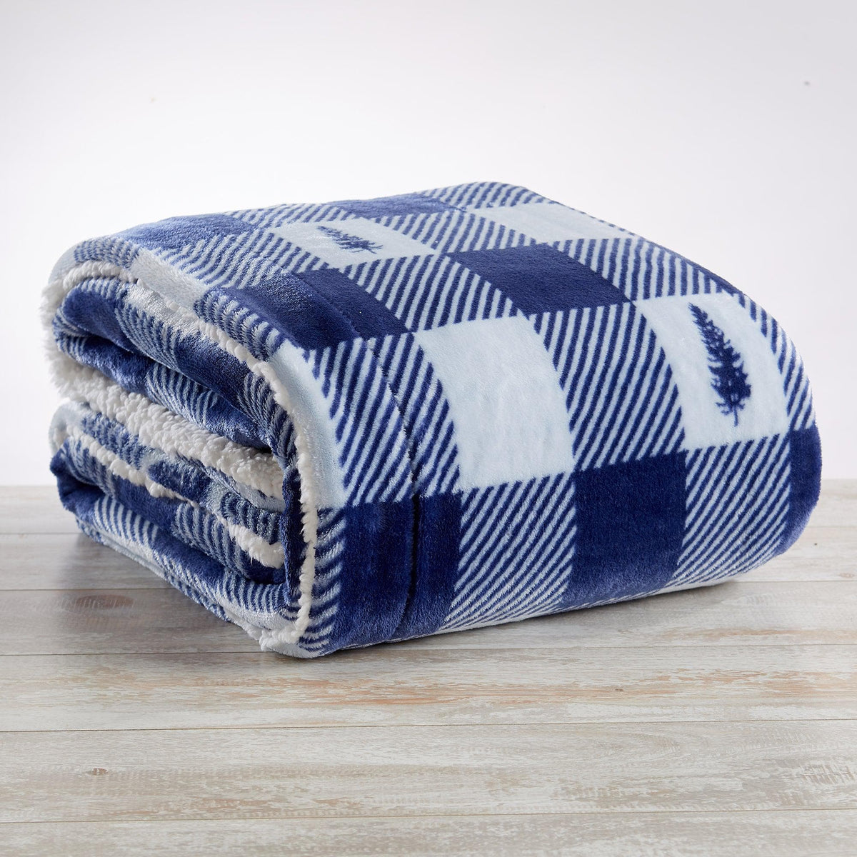 Hudson Collection Velvet Plush Sherpa Throw Blanket, 50 x 60 – view 2