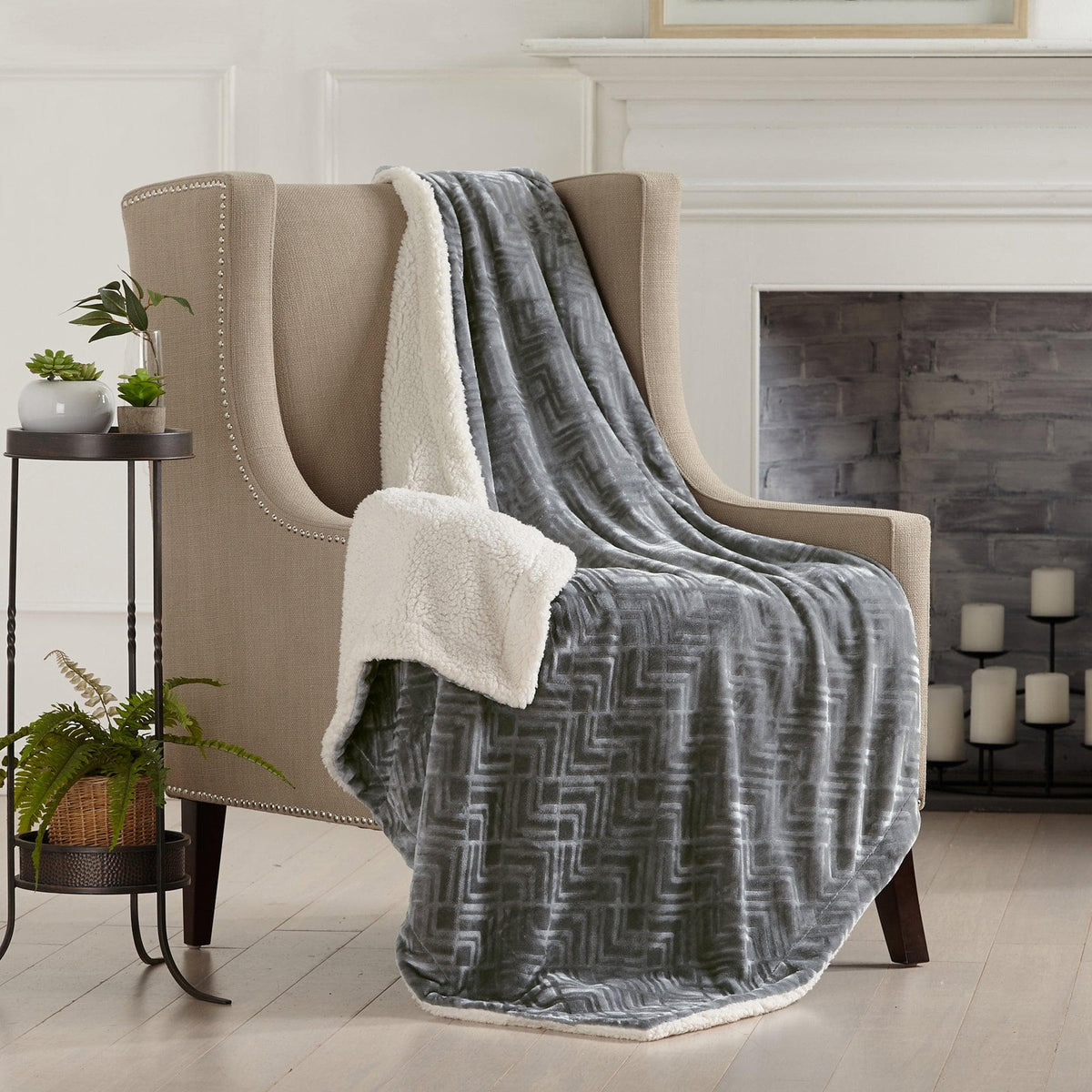 Cielo Collection Reversible Velvet Plush Sherpa Luxury Bed Blanket – view 29