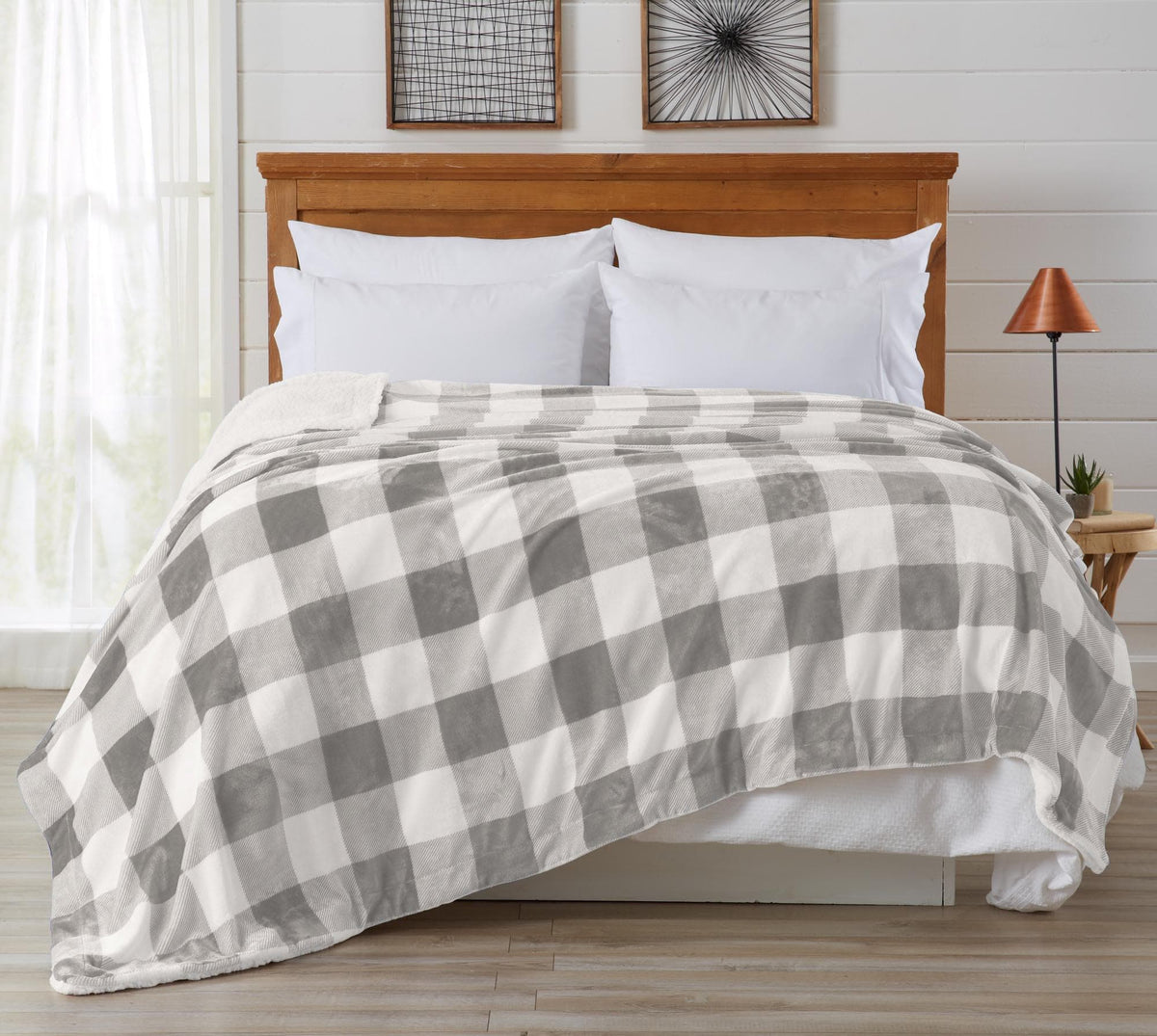Cielo Collection Reversible Velvet Plush Sherpa Luxury Bed Blanket – view 5