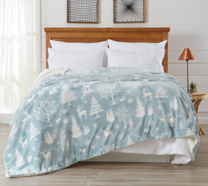 Cielo Collection Reversible Velvet Plush Sherpa Luxury Bed Blanket – view 24