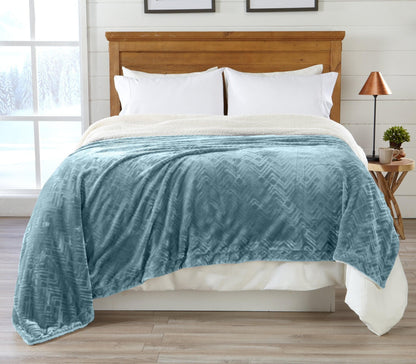 Cielo Collection Reversible Velvet Plush Sherpa Luxury Bed Blanket – view 42