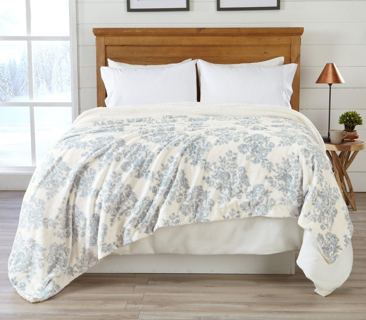 Cielo Collection Reversible Velvet Plush Sherpa Luxury Bed Blanket – view 9