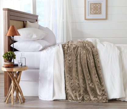 Cielo Collection Reversible Velvet Plush Sherpa Luxury Bed Blanket – view 35