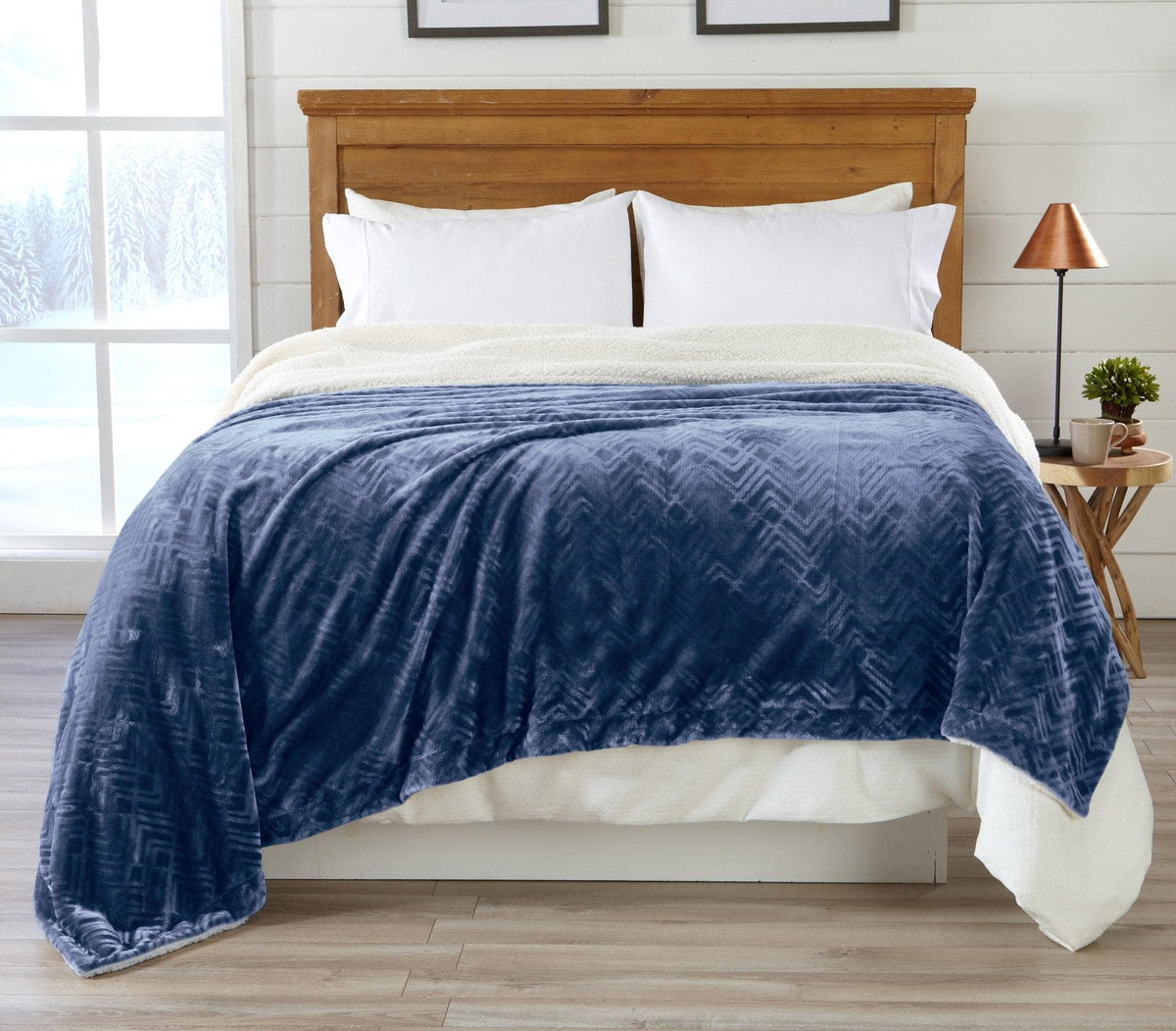 Cielo Collection Reversible Velvet Plush Sherpa Luxury Bed Blanket – view 59