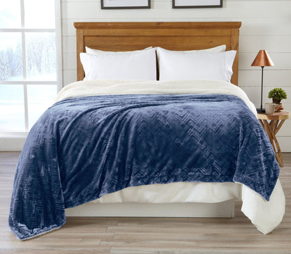 Cielo Collection Reversible Velvet Plush Sherpa Luxury Bed Blanket – view 59