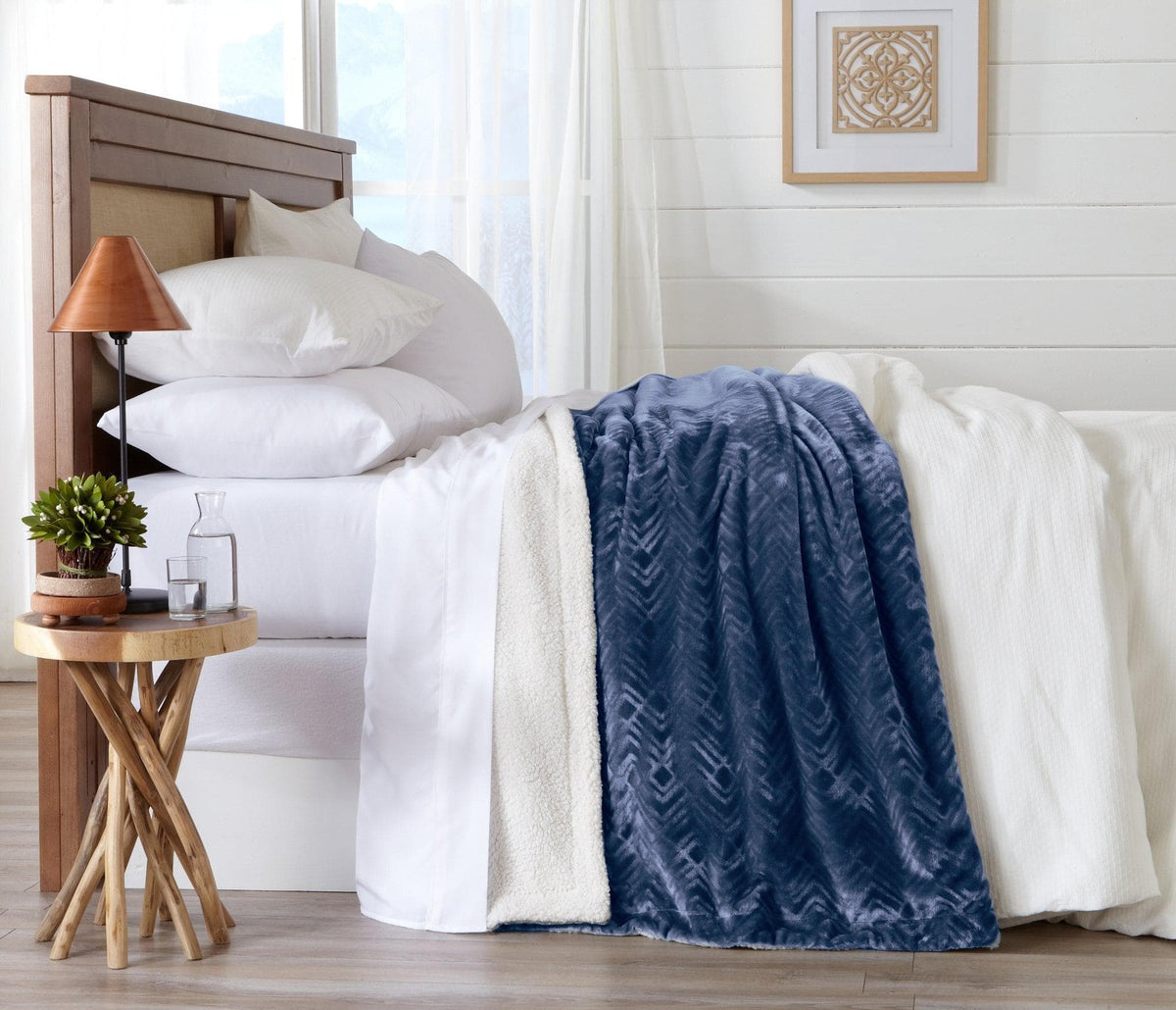 Cielo Collection Reversible Velvet Plush Sherpa Luxury Bed Blanket – view 61
