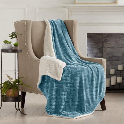 Cielo Collection Reversible Velvet Plush Sherpa Luxury Bed Blanket – view 43