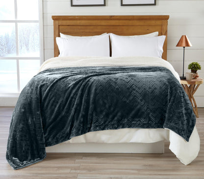 Cielo Collection Reversible Velvet Plush Sherpa Luxury Bed Blanket – view 19