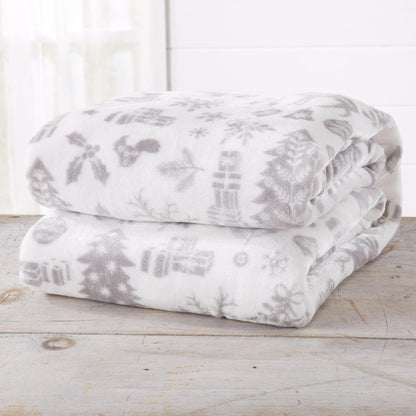 Pearl Collection Holiday Print Velvet Plush Throw and Bed Blanket – view 5