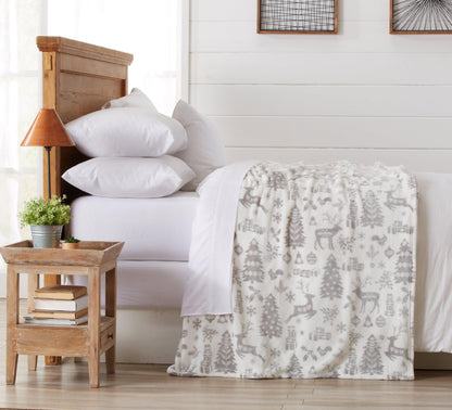 Pearl Collection Holiday Print Velvet Plush Throw and Bed Blanket – view 3