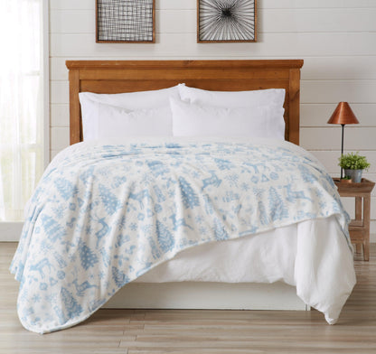 Pearl Collection Holiday Print Velvet Plush Throw and Bed Blanket – view 7