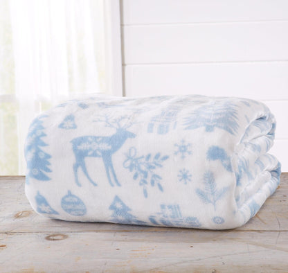 Pearl Collection Holiday Print Velvet Plush Throw and Bed Blanket – view 9
