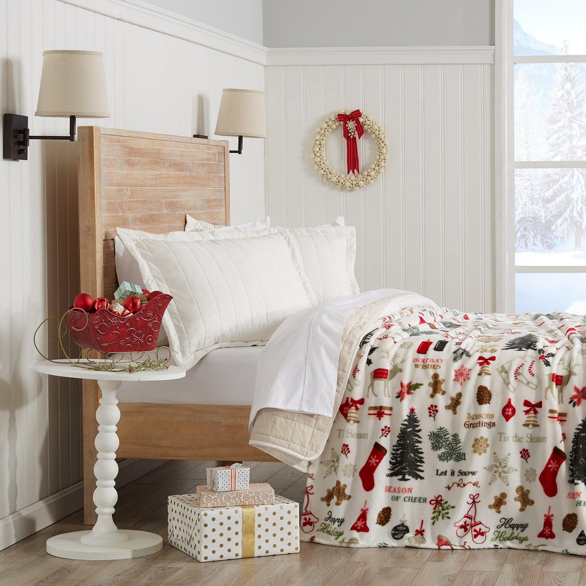 Pearl Collection Holiday Print Velvet Plush Throw and Bed Blanket – view 14