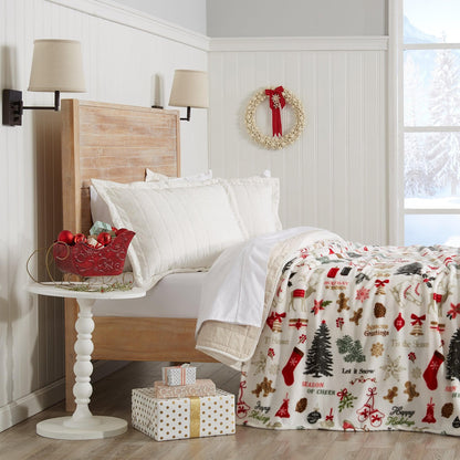 Pearl Collection Holiday Print Velvet Plush Throw and Bed Blanket – view 14