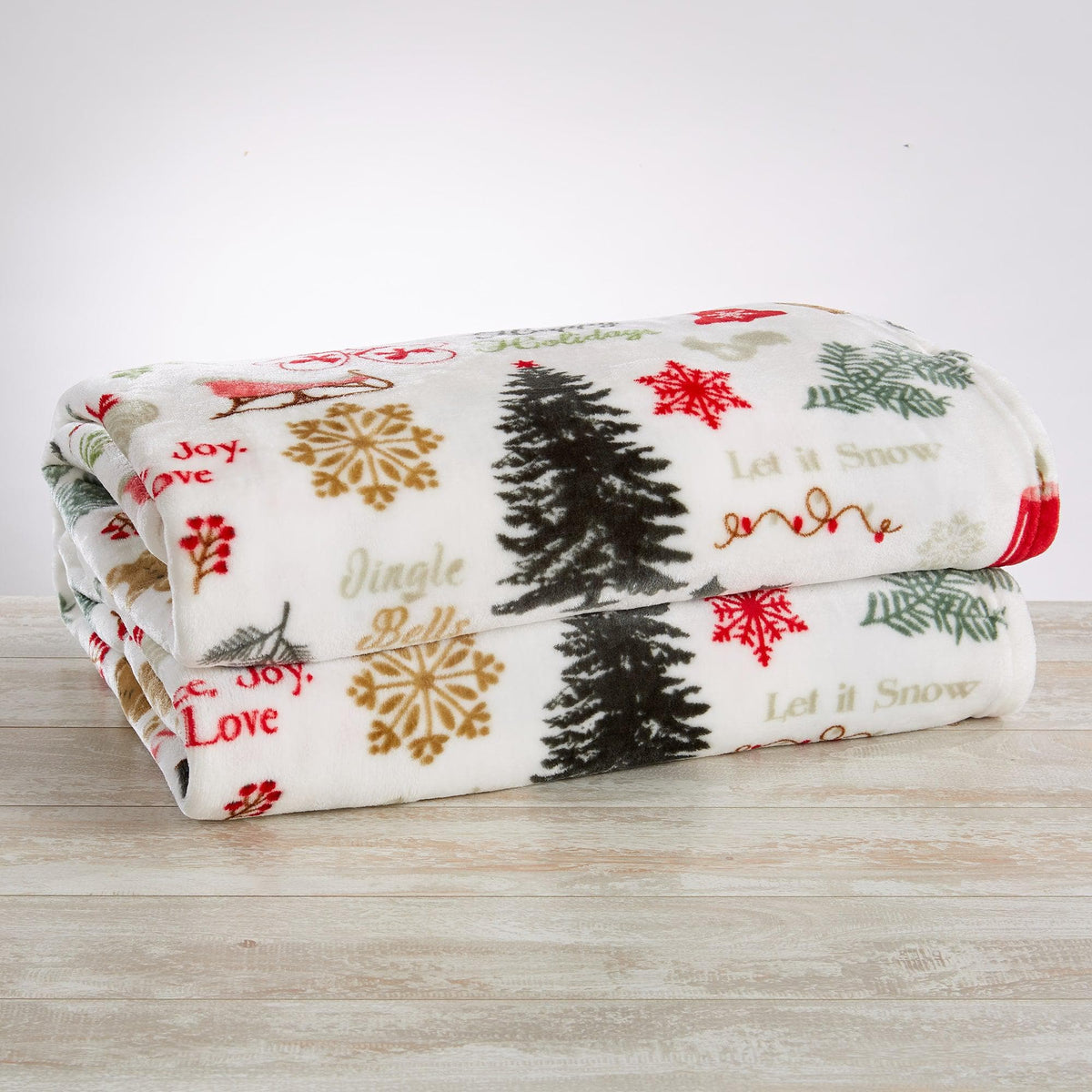 Pearl Collection Holiday Print Velvet Plush Throw and Bed Blanket – view 17