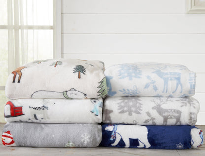 Pearl Collection Holiday Print Velvet Plush Throw and Bed Blanket – view 37