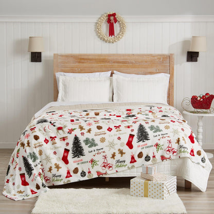 Pearl Collection Holiday Print Velvet Plush Throw and Bed Blanket – view 13