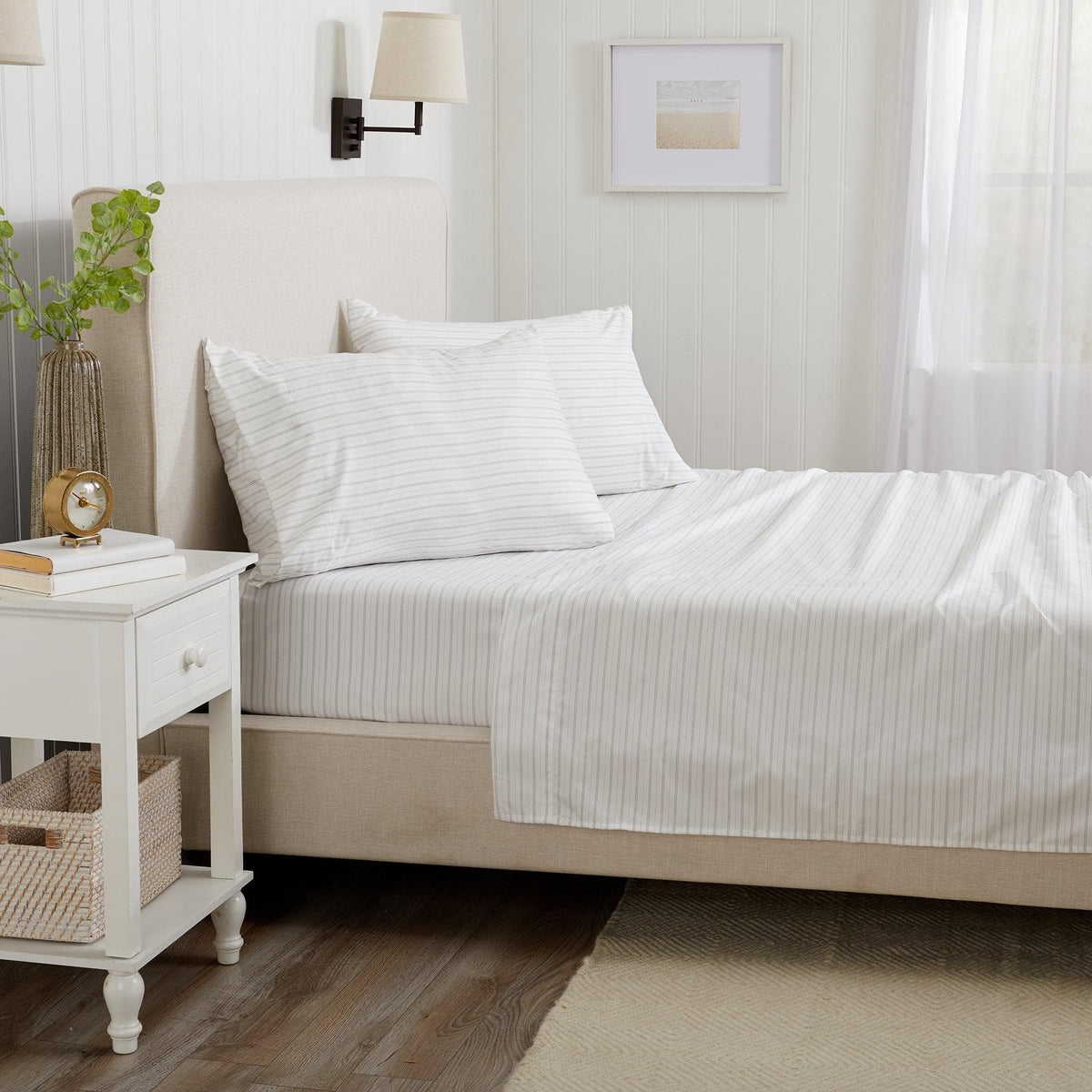 Classic Stripe Microfiber Sheet Set – Adeline Collection – view 10