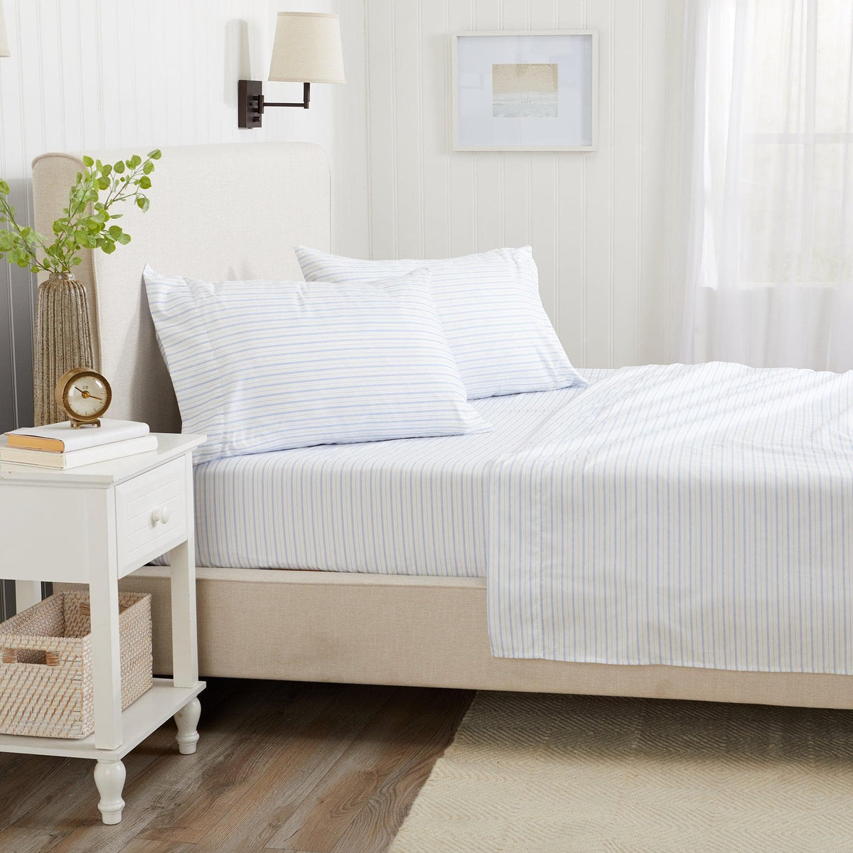 Classic Stripe Microfiber Sheet Set – Adeline Collection – view 3
