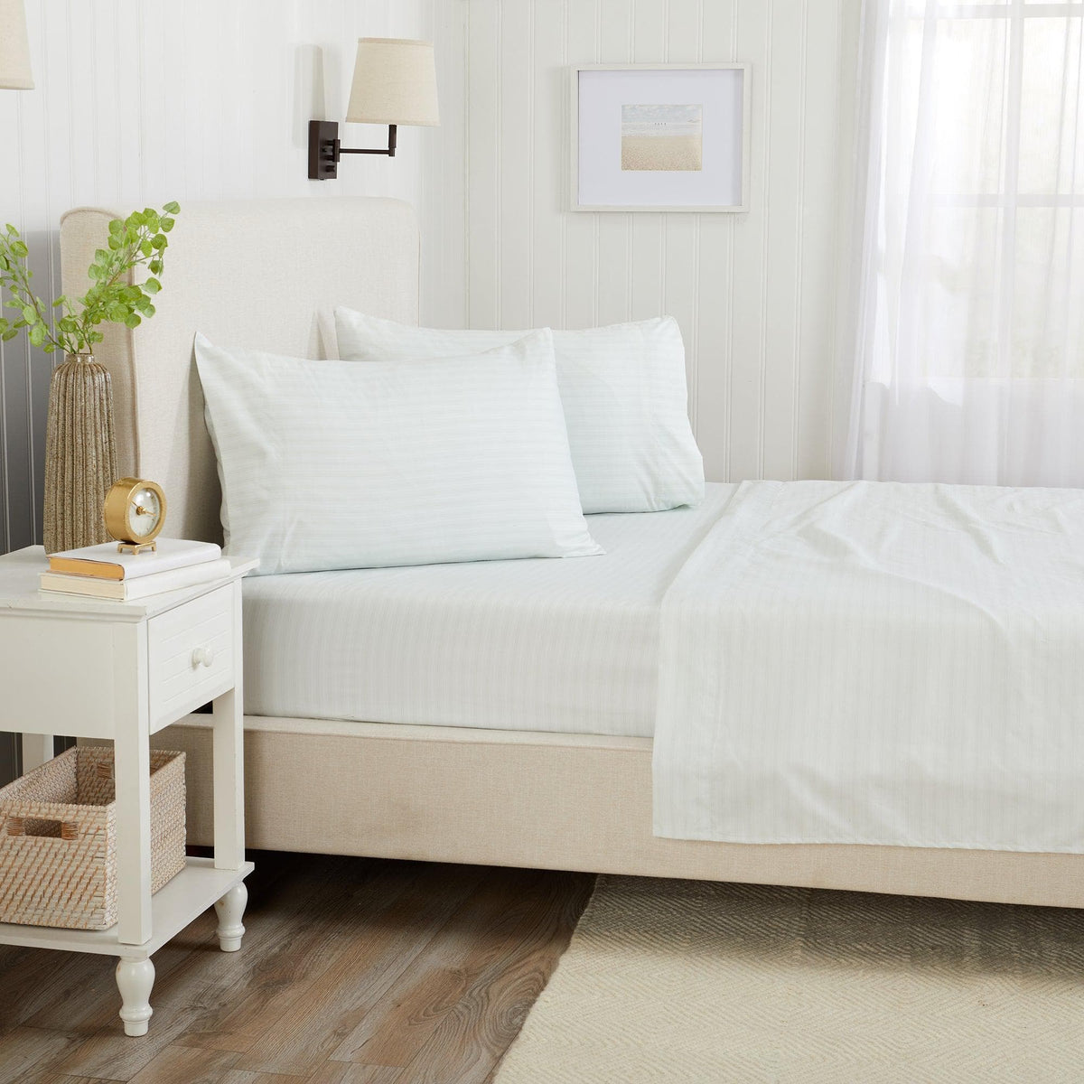 Classic Stripe Microfiber Sheet Set – Adeline Collection – view 25