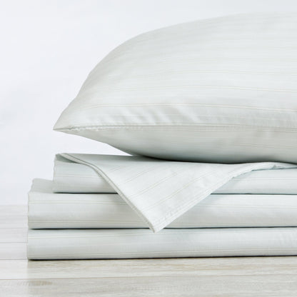 Classic Stripe Microfiber Sheet Set – Adeline Collection – view 26