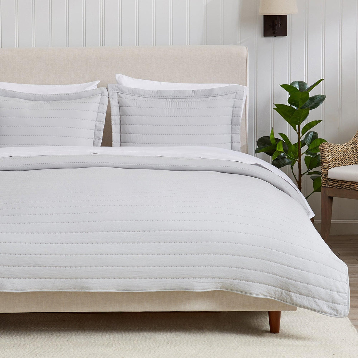 Solid Channel-Stitched Microfiber Quilt – Virginia Collection – view 29