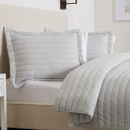 Solid Channel-Stitched Microfiber Quilt – Virginia Collection – view 33