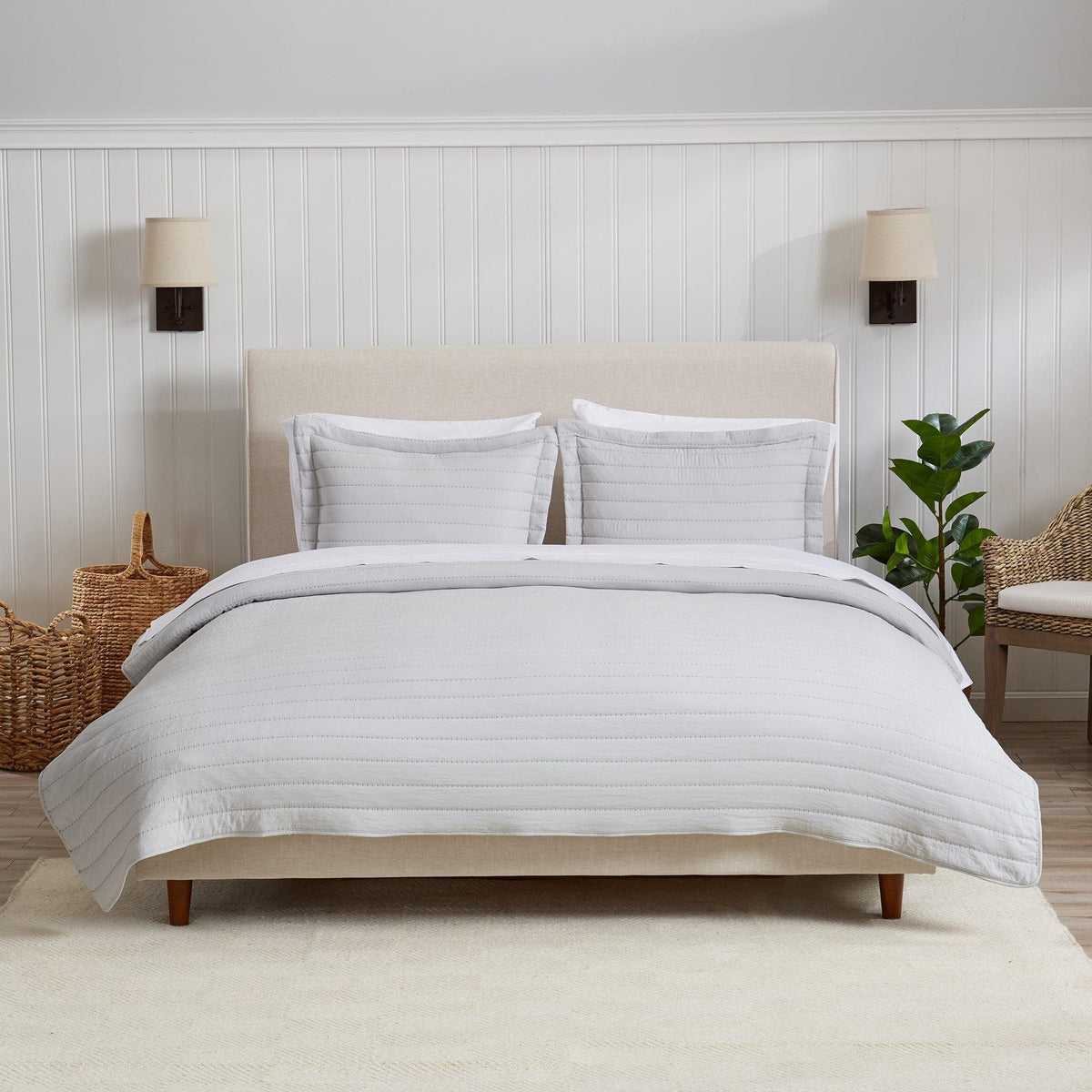 Solid Channel-Stitched Microfiber Quilt – Virginia Collection – view 32