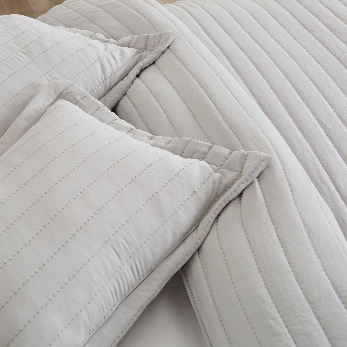 Solid Channel-Stitched Microfiber Quilt – Virginia Collection – view 30