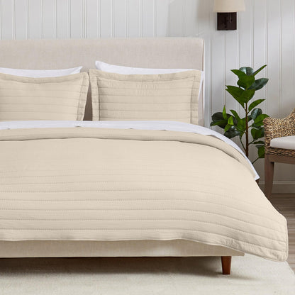 Solid Channel-Stitched Microfiber Quilt – Virginia Collection – view 22