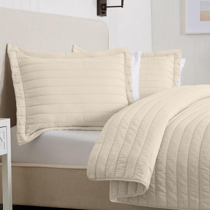 Solid Channel-Stitched Microfiber Quilt – Virginia Collection – view 26