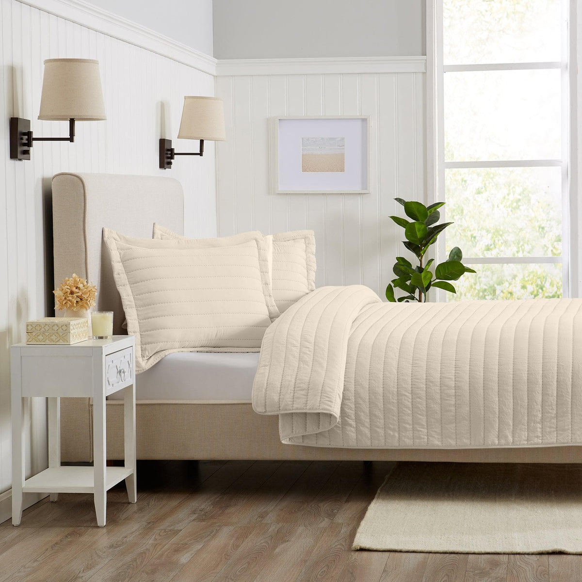 Solid Channel-Stitched Microfiber Quilt – Virginia Collection – view 24
