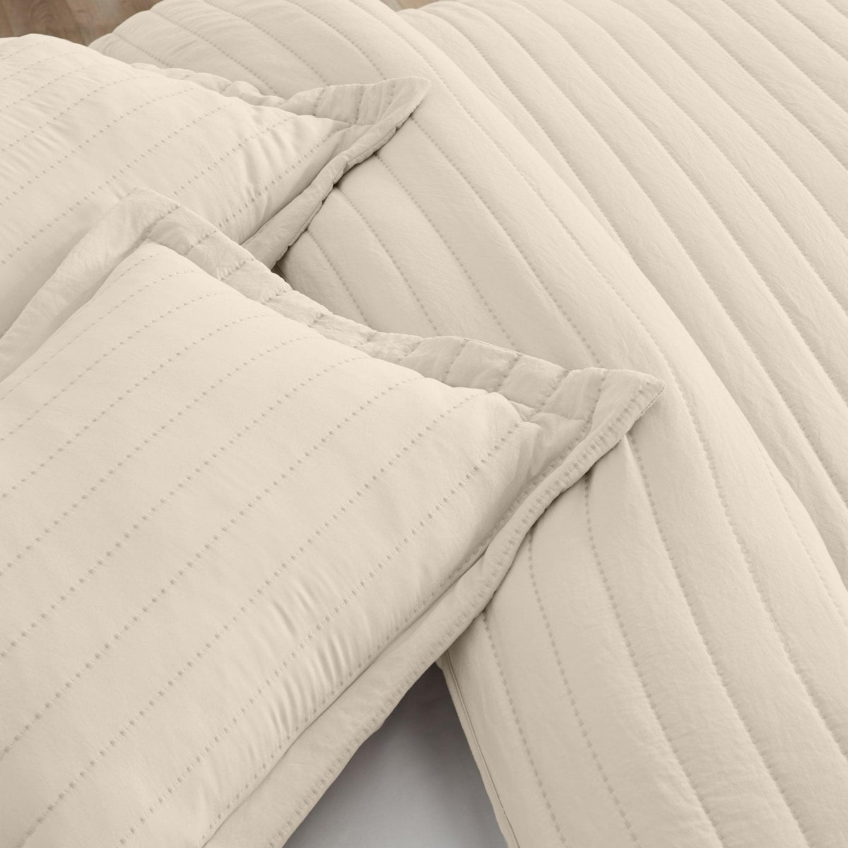 Solid Channel-Stitched Microfiber Quilt – Virginia Collection – view 23