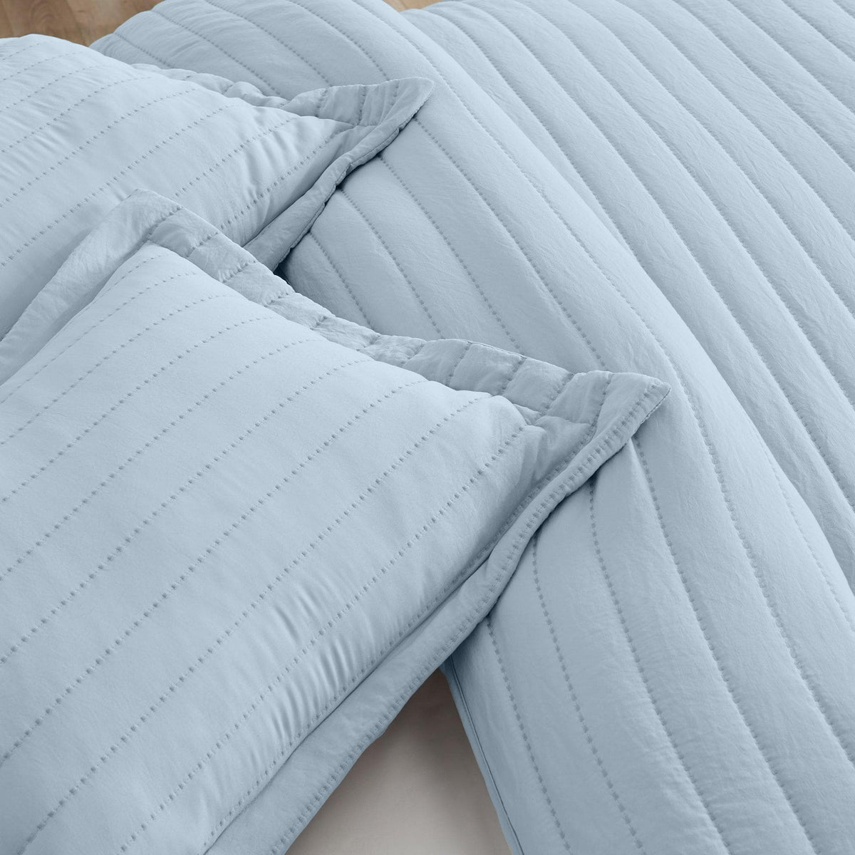 Solid Channel-Stitched Microfiber Quilt – Virginia Collection – view 16