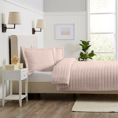 Solid Channel-Stitched Microfiber Quilt – Virginia Collection – view 10