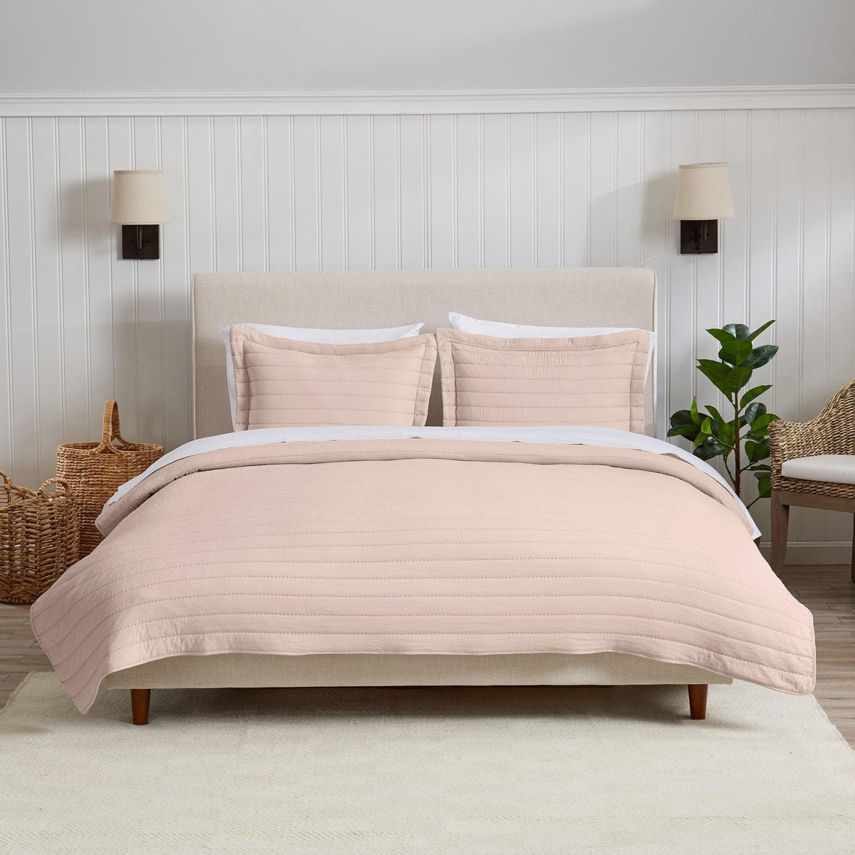 Solid Channel-Stitched Microfiber Quilt – Virginia Collection – view 11