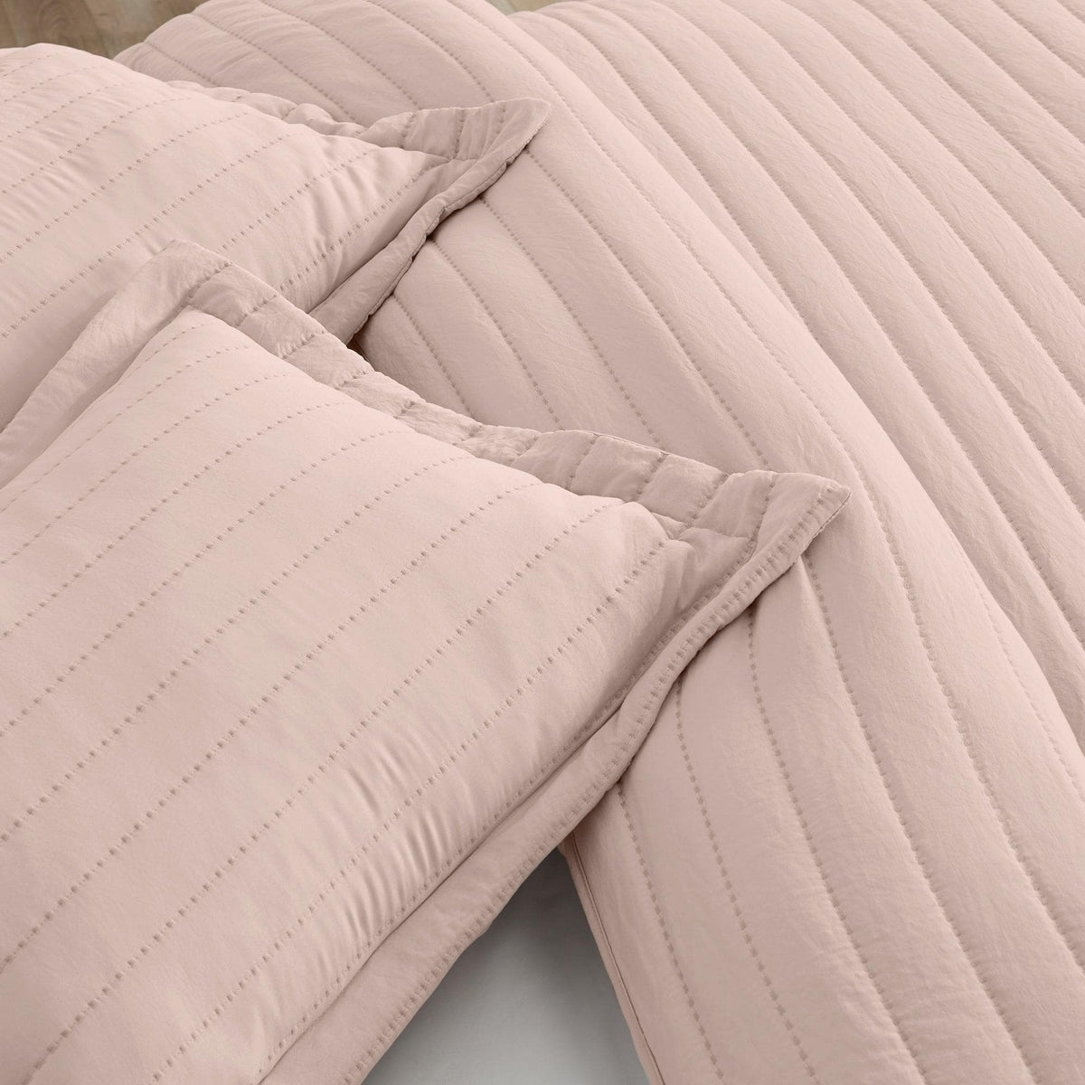 Solid Channel-Stitched Microfiber Quilt – Virginia Collection – view 9