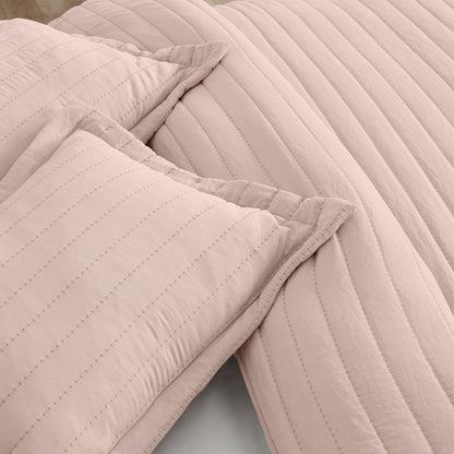Solid Channel-Stitched Microfiber Quilt – Virginia Collection – view 9