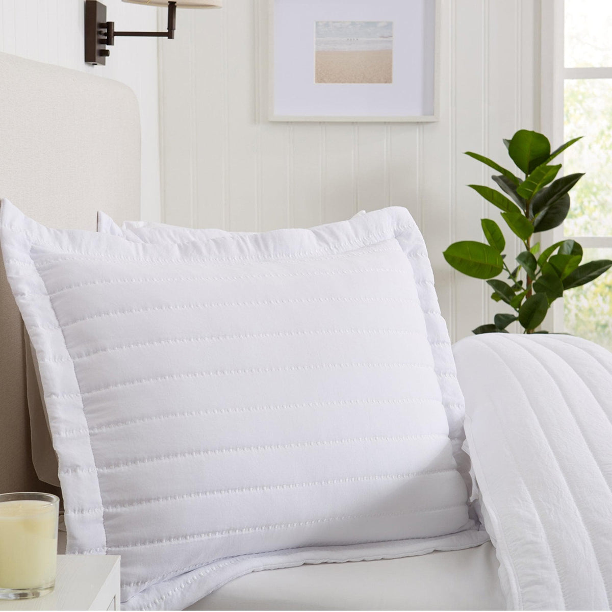 Solid Channel-Stitched Microfiber Quilt – Virginia Collection – view 5