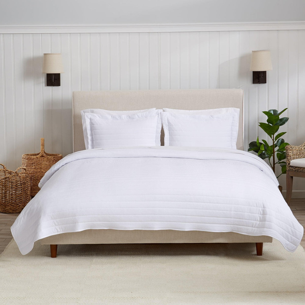 Solid Channel-Stitched Microfiber Quilt – Virginia Collection – view 4
