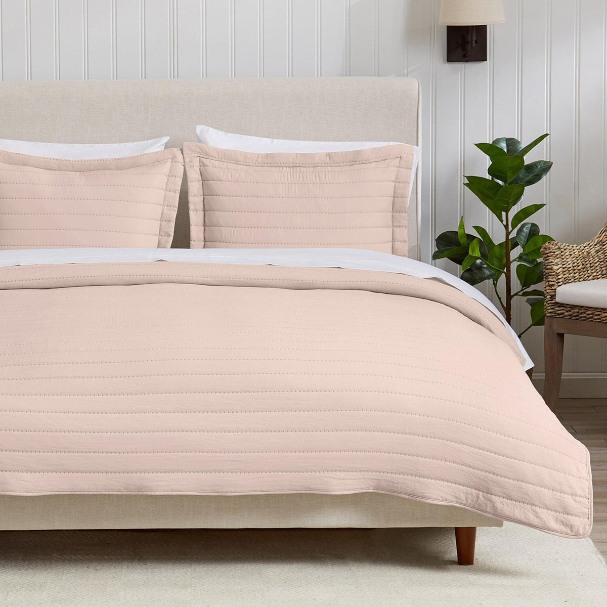 Solid Channel-Stitched Microfiber Quilt – Virginia Collection – view 8
