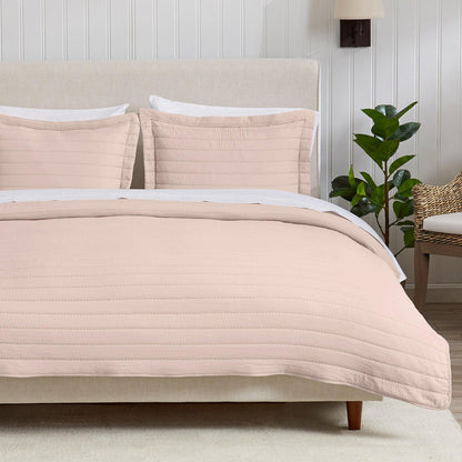 Solid Channel-Stitched Microfiber Quilt – Virginia Collection – view 8